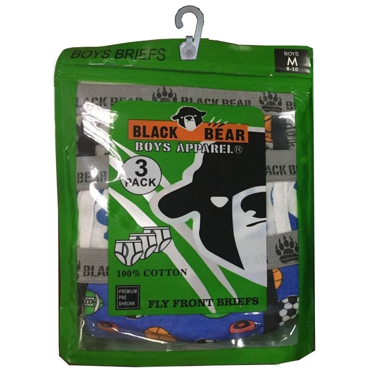 Boys' Fly Front Briefs - Assorted S/M 3 Pack 3