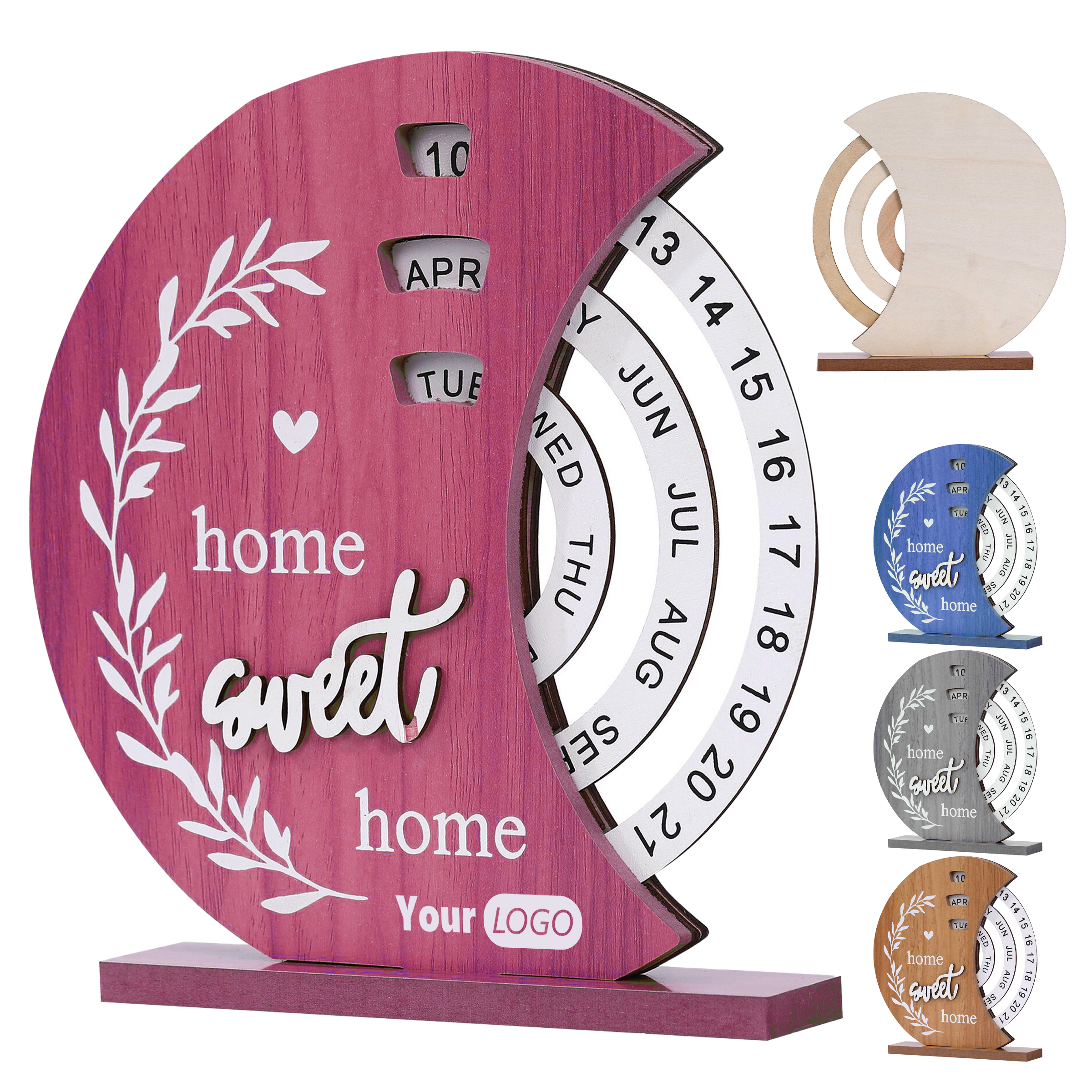 Wood Vintage-Inspired Wooden Perpetual Calendar For Daily Use