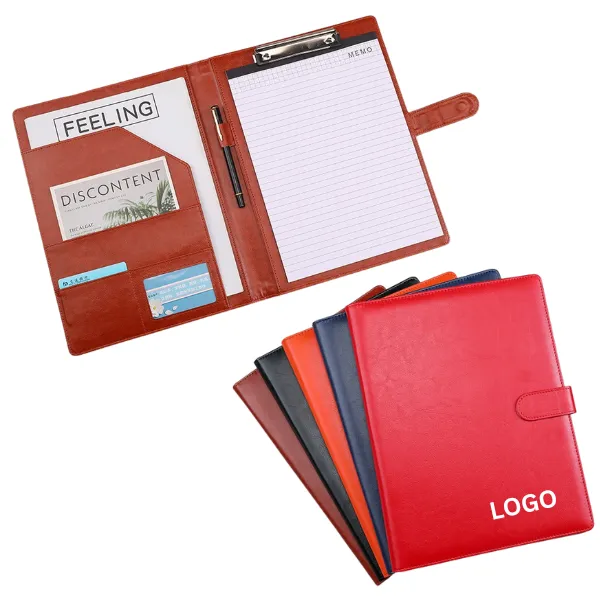 A4 Leather Document Folder with Pen Holder 8