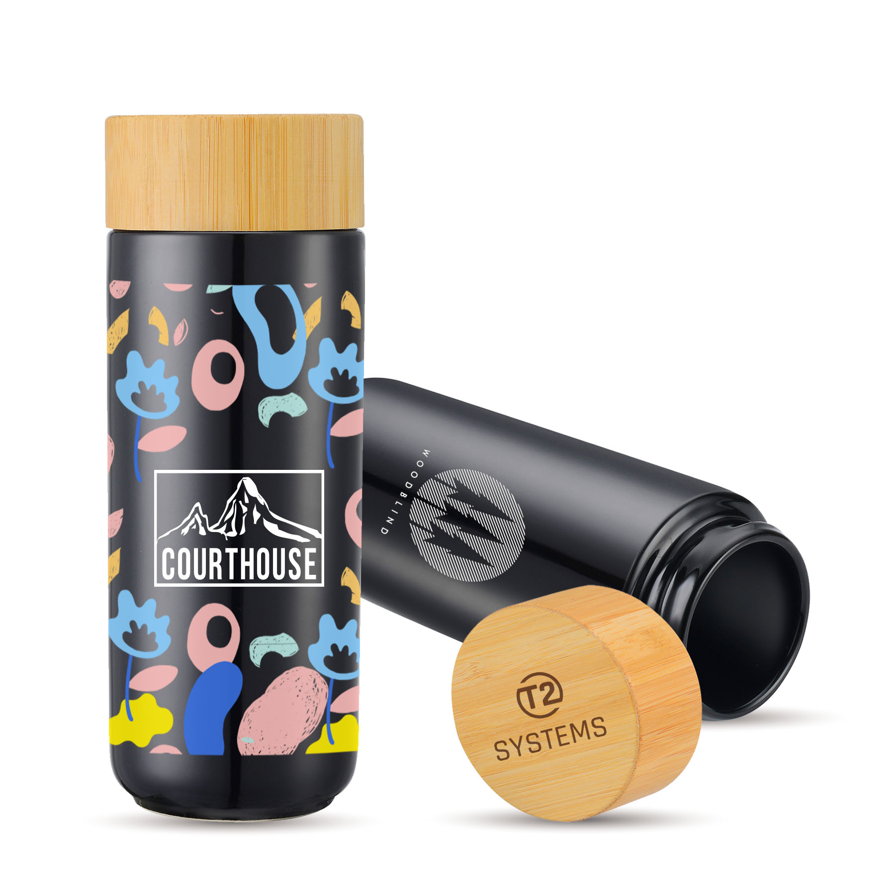 10 oz. Double Wall Ceramic Bottle w/Bamboo Lid 16