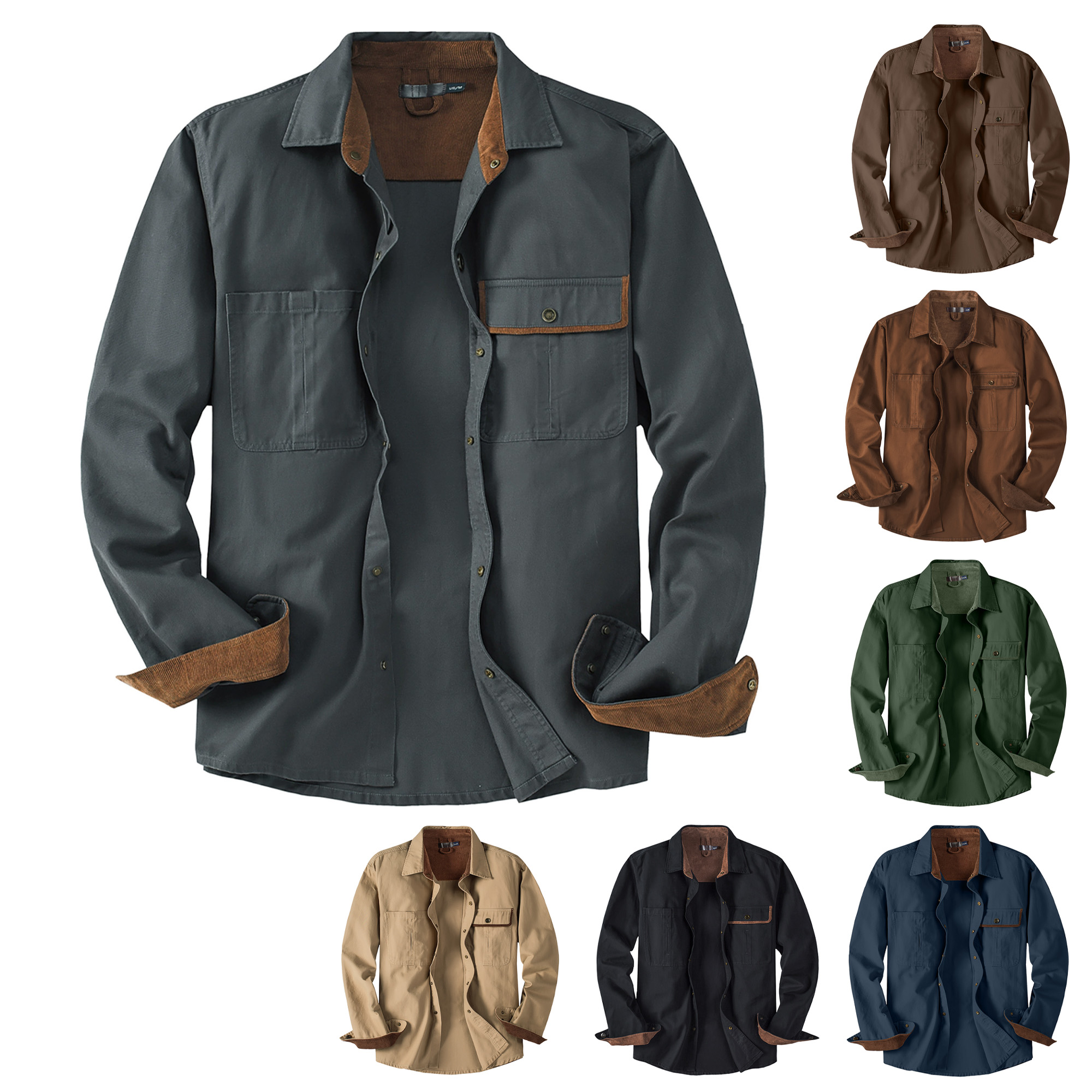Men Cotton Corduroy Work Shirt