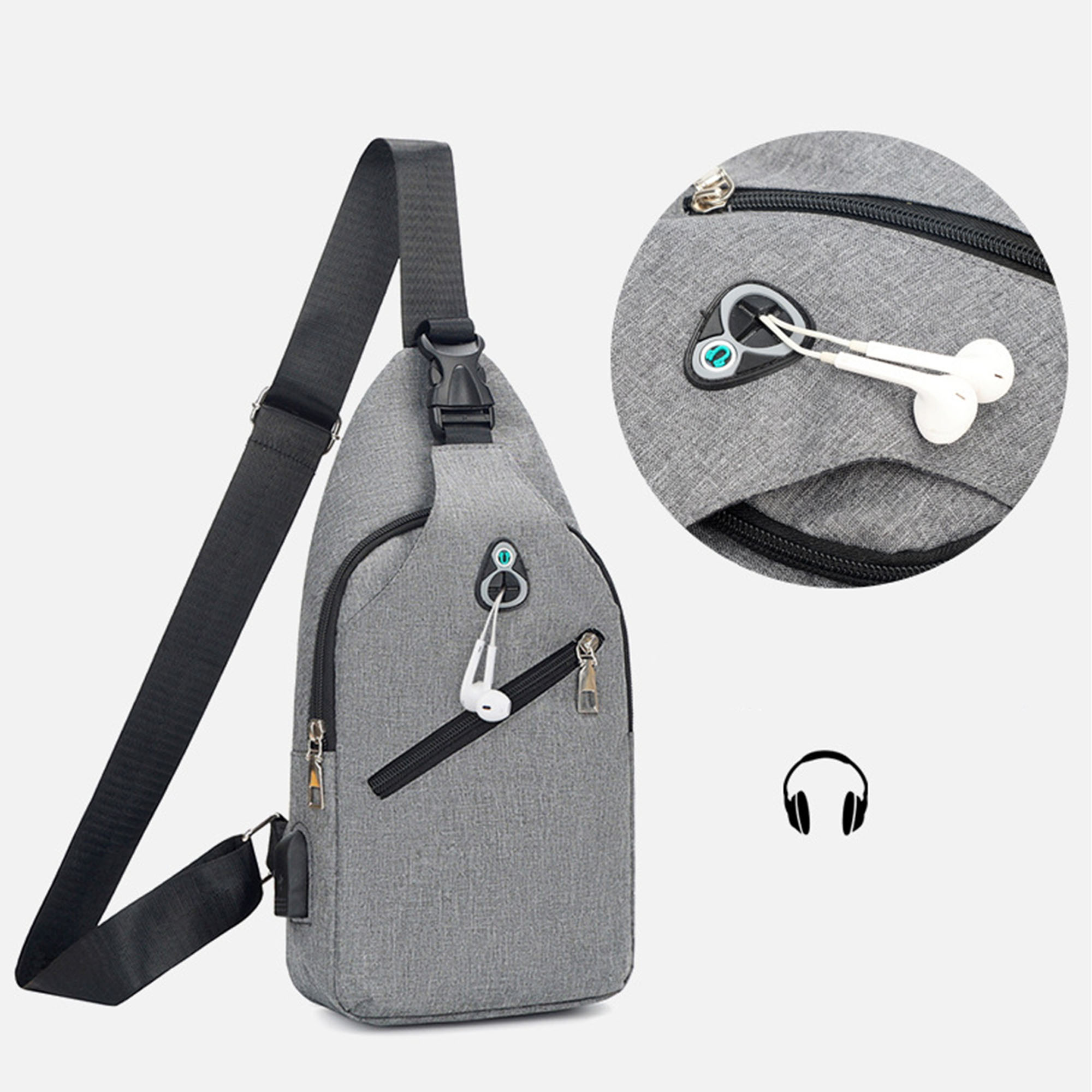 Men's USB Waterproof Oxford Shoulder Bag 6