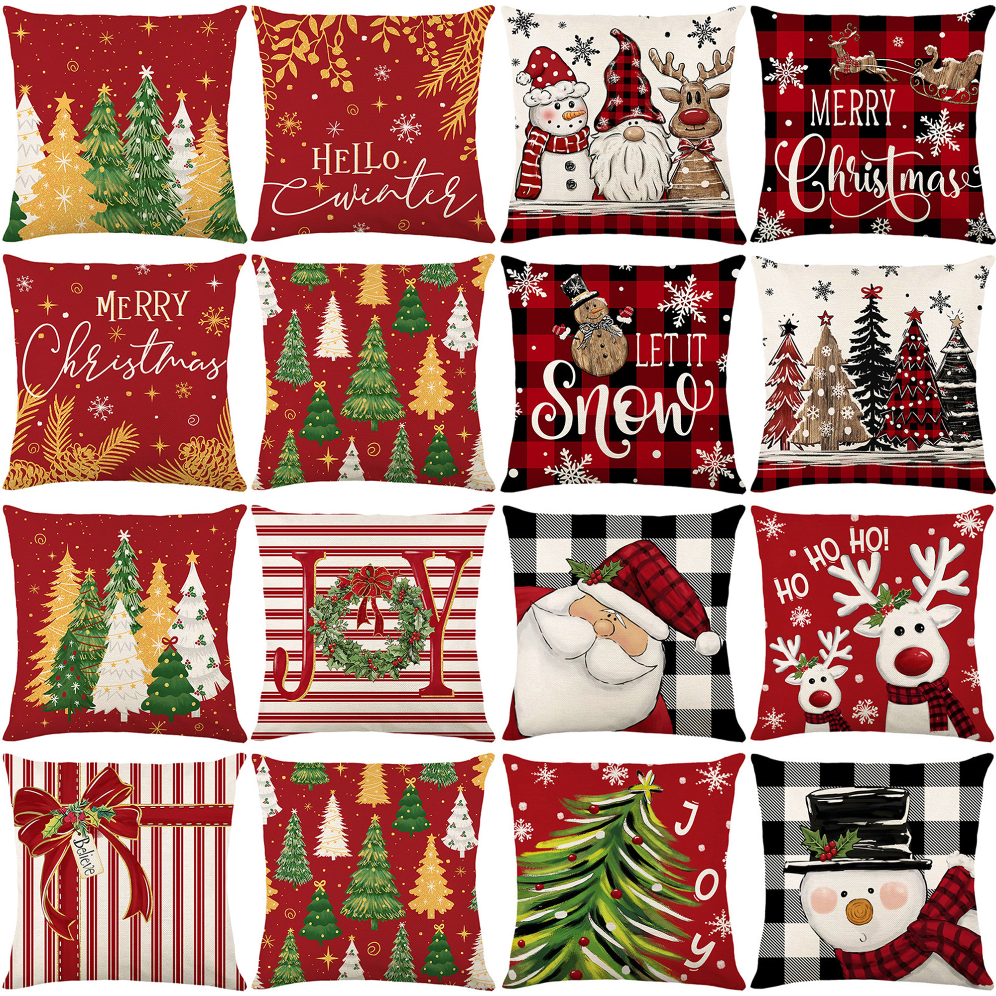 17.7 x 17.7 Inch Full-Color Christmas Throw Pillow Cover 4