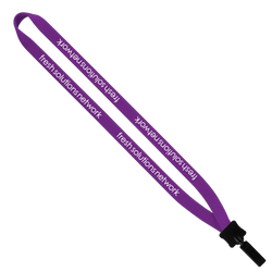 1/2" Smooth Nylon Lanyard with Plastic Clamshell & Bulldog Clip