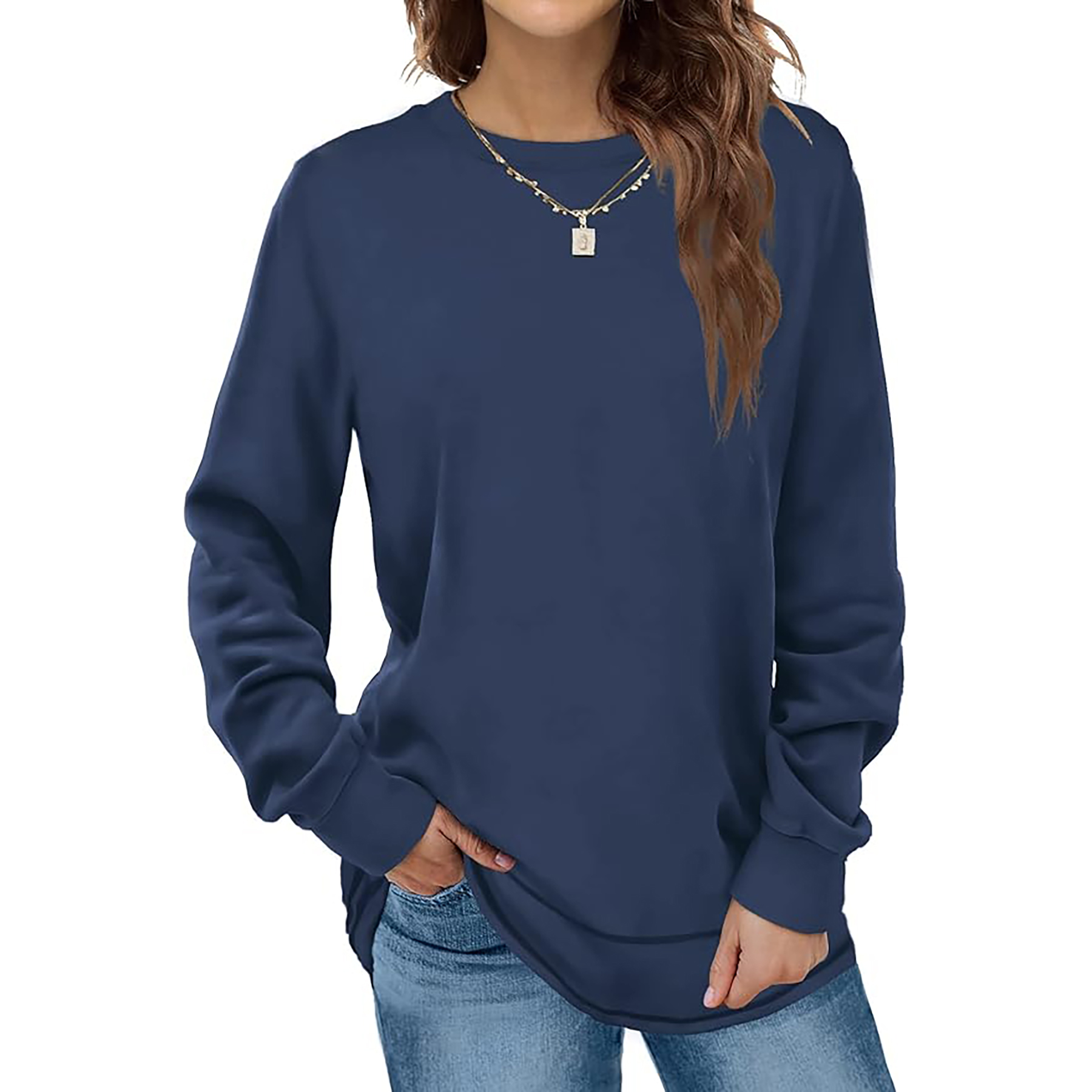 Women's Round Neck Long Sleeve Shirt 62