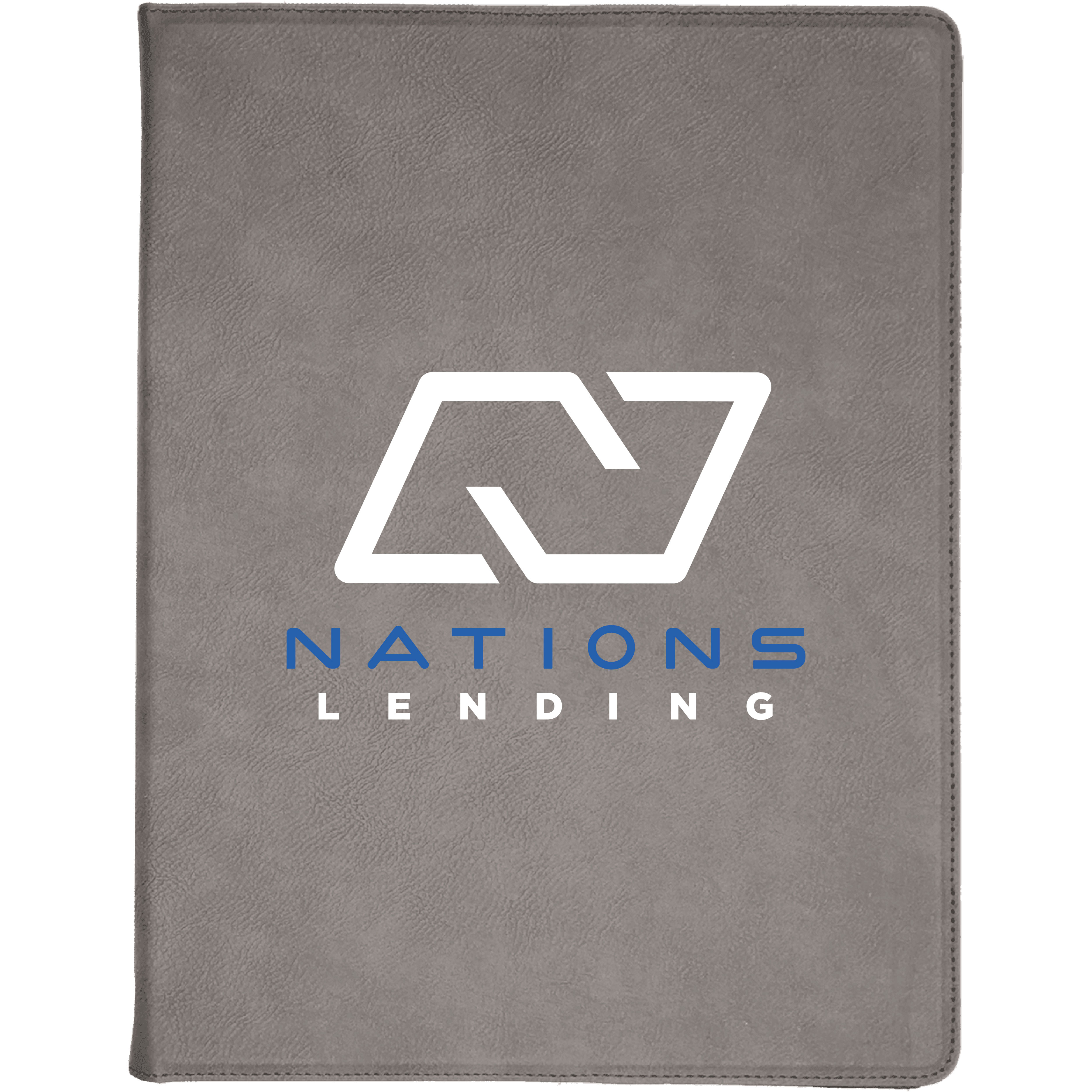 9" x 12" Leatherette Gray Portfolio