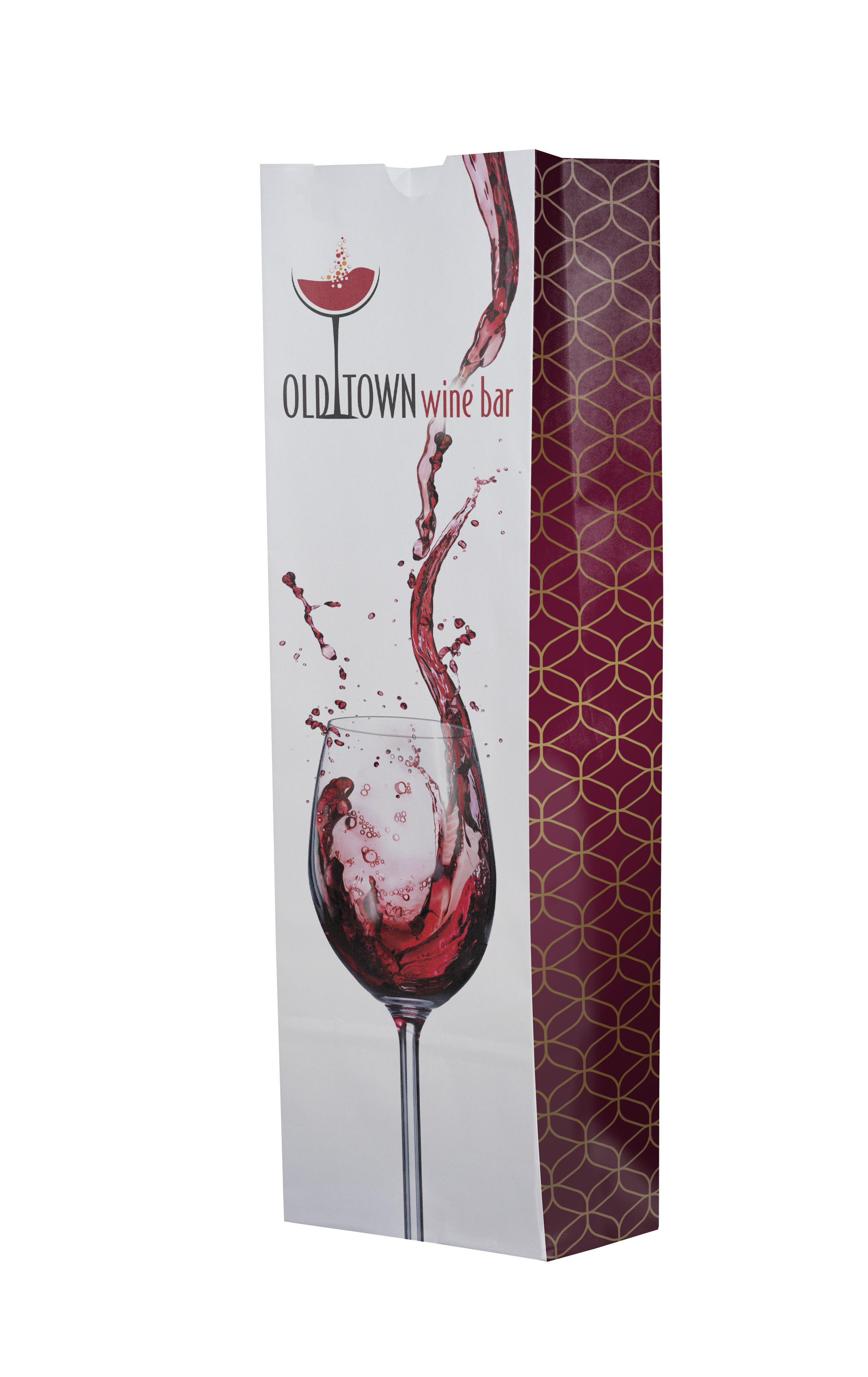 Wine SOS 4# Full Color White Paper Bag (5" x 16" x 3.125") 3
