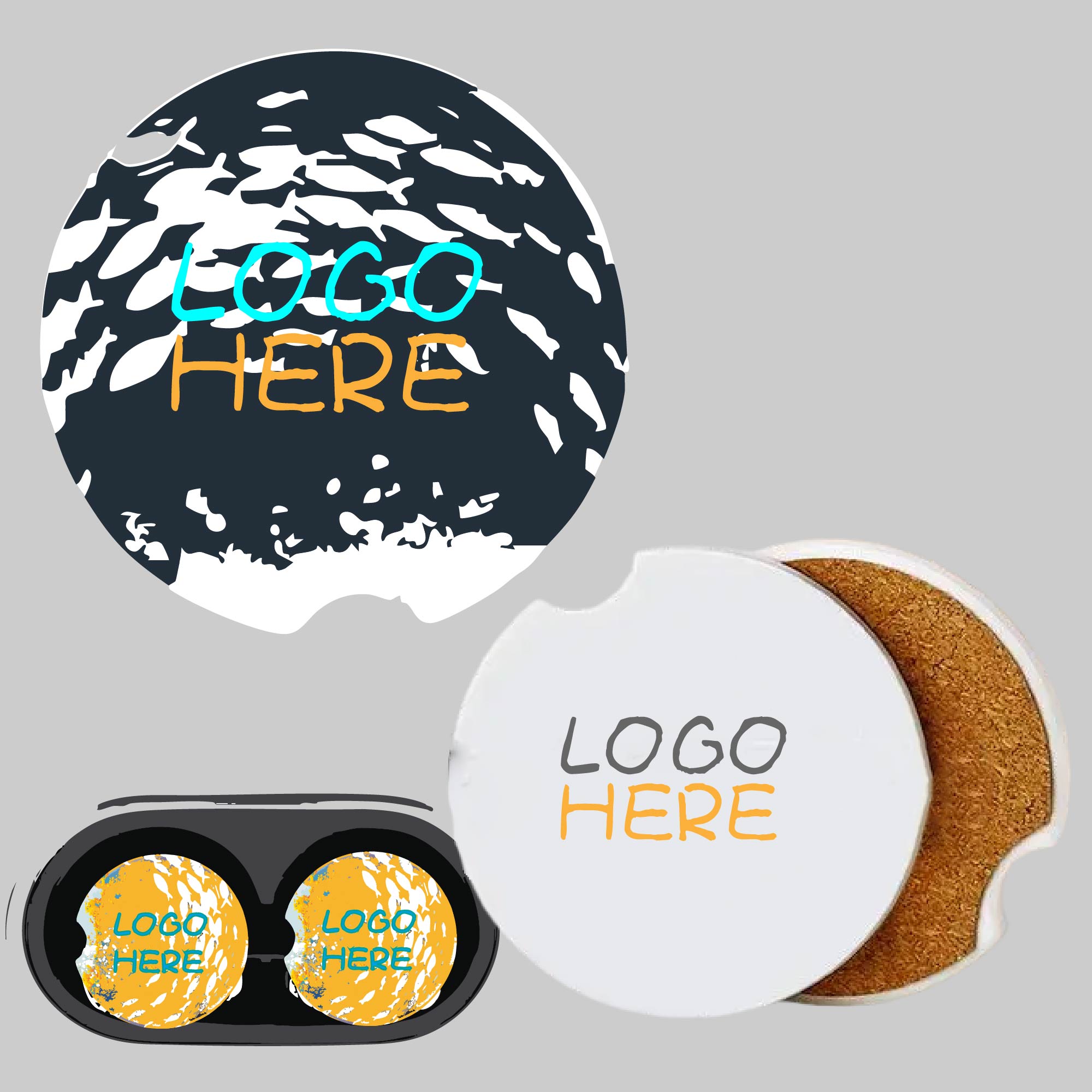 Absorbent Car Coaster With Cork 4