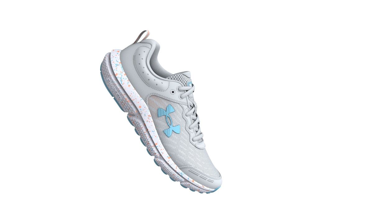 UA Assert 10 Paint Splatter Girls' Grade School Running Shoes 4