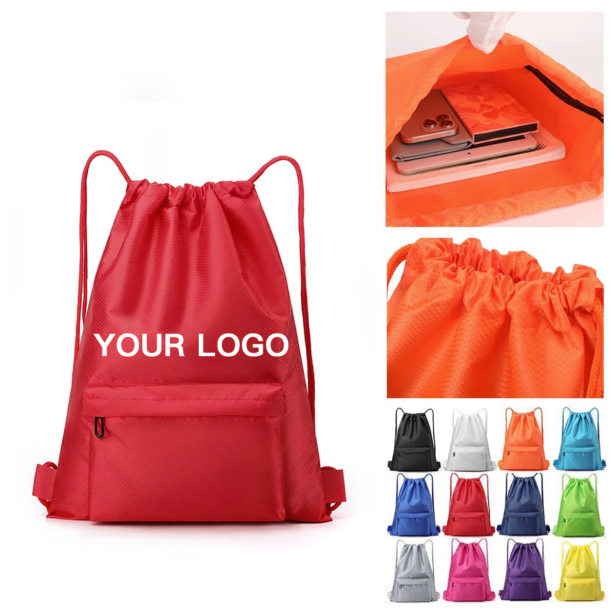 Nylon Sports Gym Backpack With Multiple Compartments