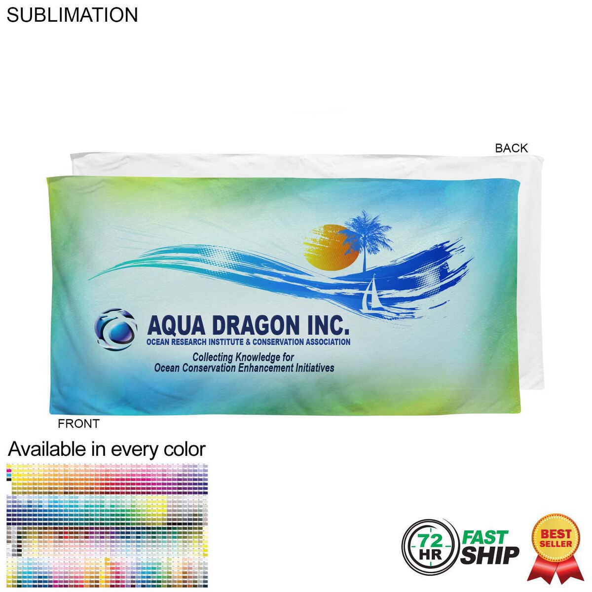 fiel 72 Hr Fast Ship - Plush and Soft Velour Terry Cotton Blend Beach Towel 30x60 Sublimated #SU586-18