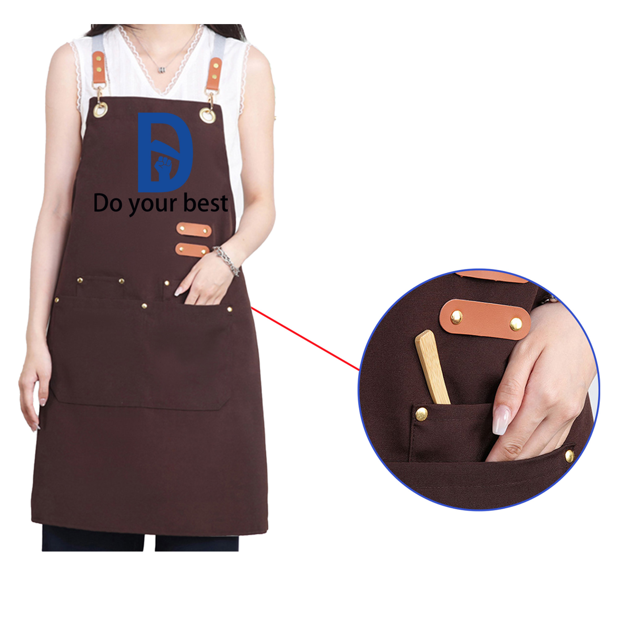 Cotton Canvas Apron for Cooking Gardening MOQ 20 7