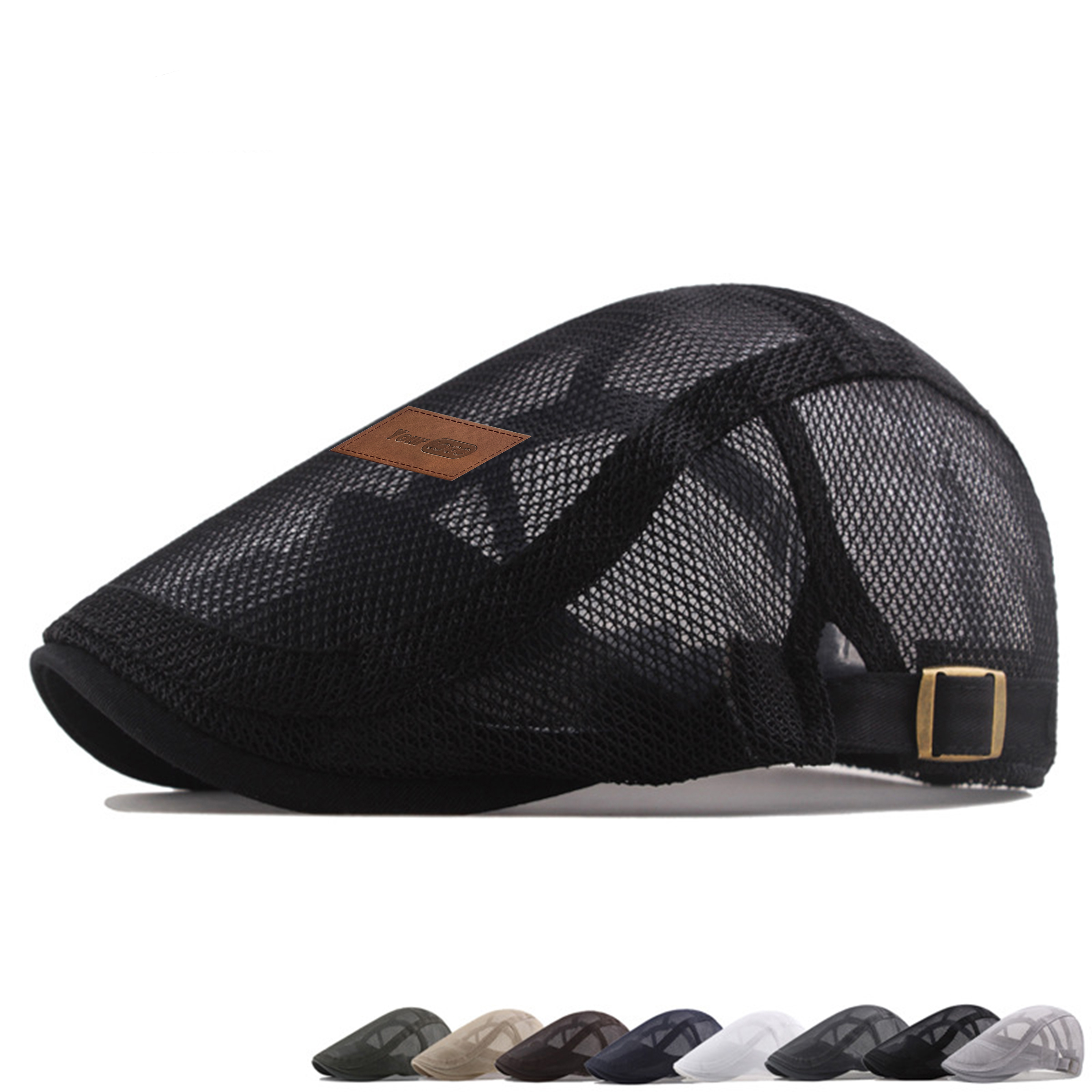 Cotton-Polyester Breathable Mesh Newsboy Cap For All-Season Comfort