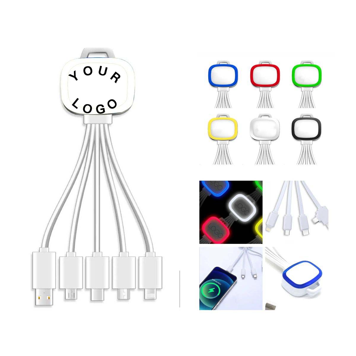 5 In 1 Multi Device Charging Cable with USB and Type C