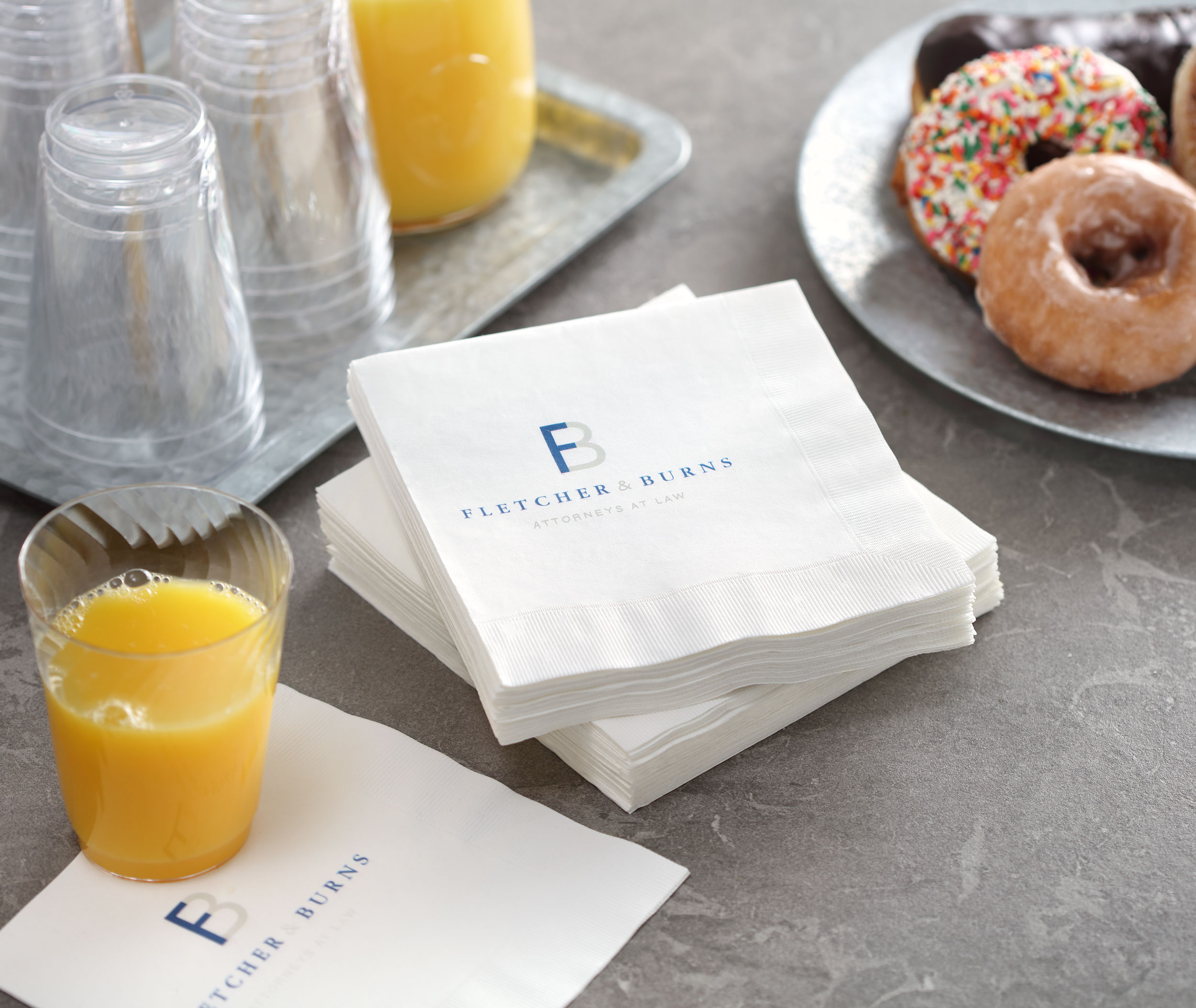 Beverage Napkin w/Uncoined Edge (White) 25