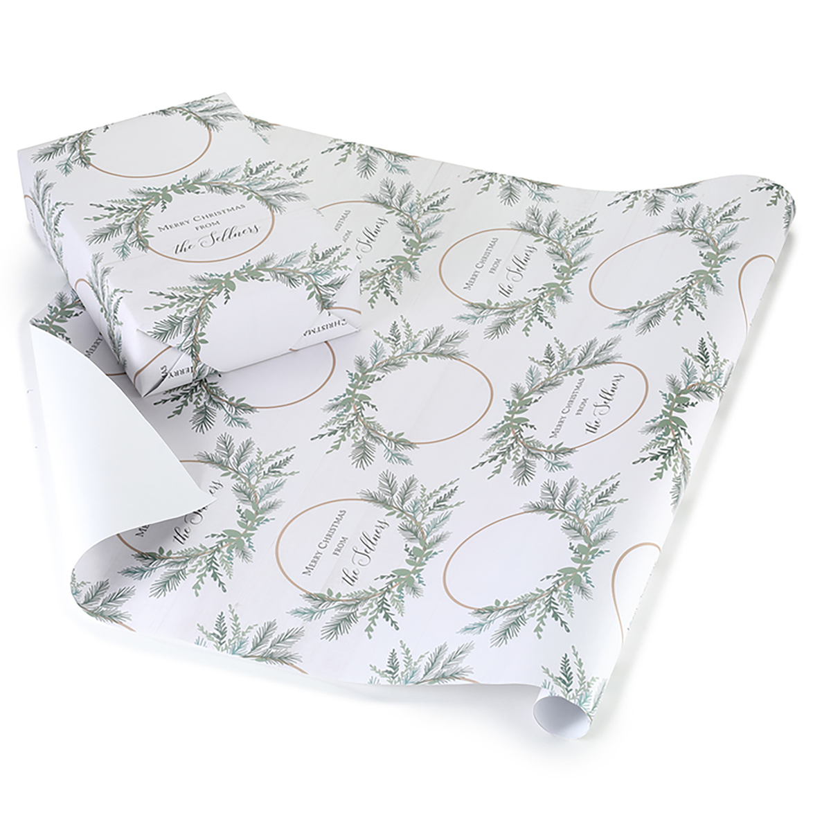 Evergreen Spray Personalized Wrapping Paper Roll - Thumbnail 2