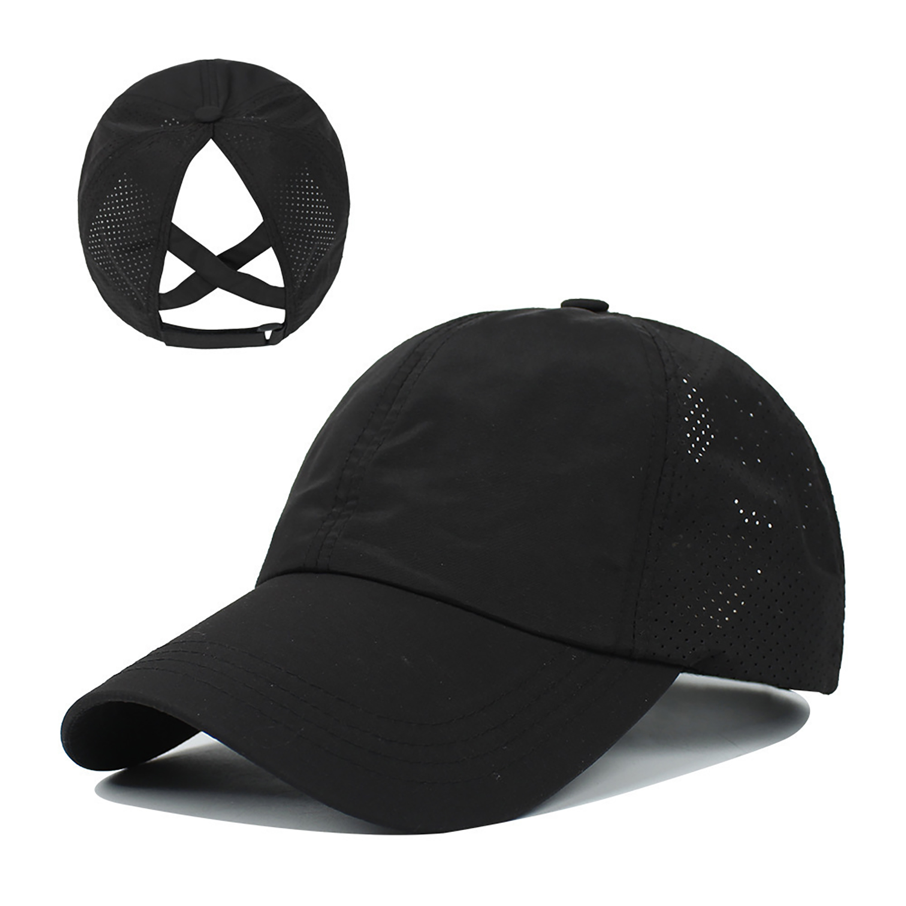 Ladies Crisscross Back Ponytail Cap 22