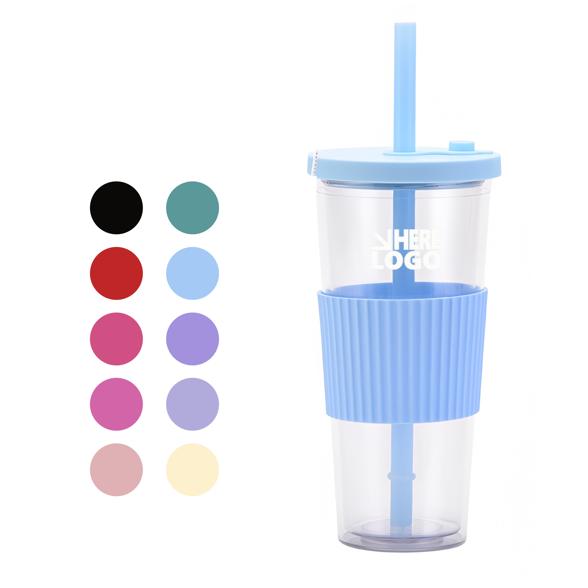 24oz Insulated Double-Walled AS Plastic Tumbler