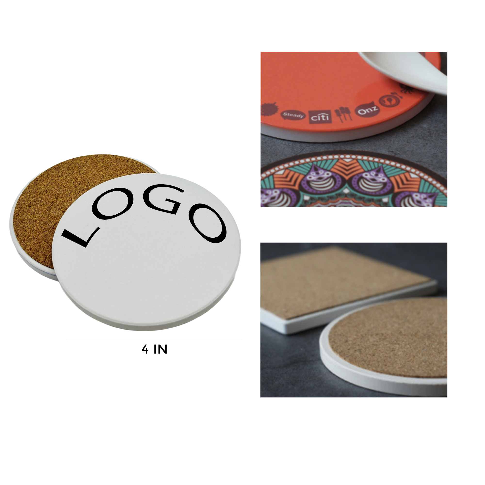 MOQ 1 PCS Stylish Ceramic Coaster