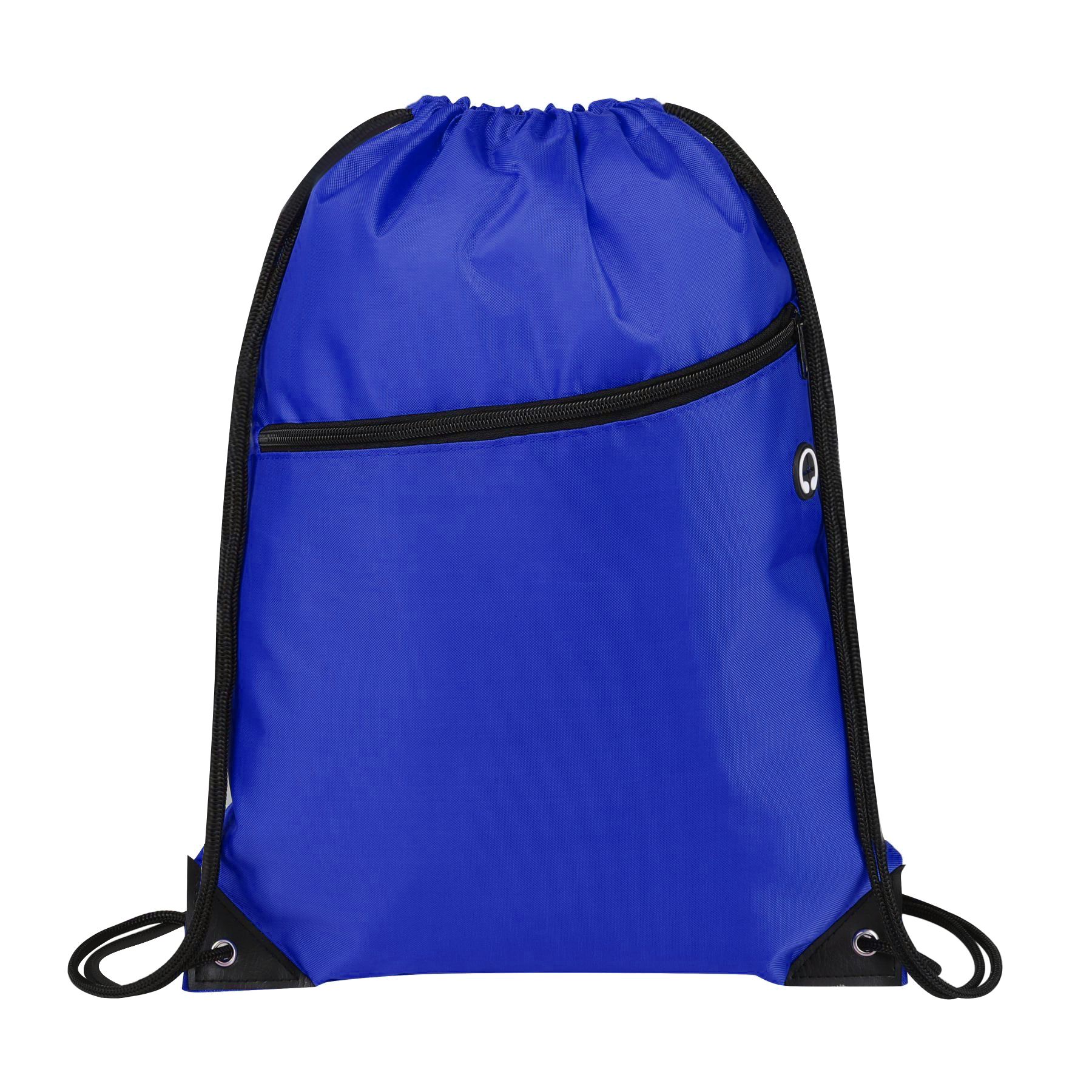 420D Heavy Duty Drawstring Backpack With Front Zipper 32