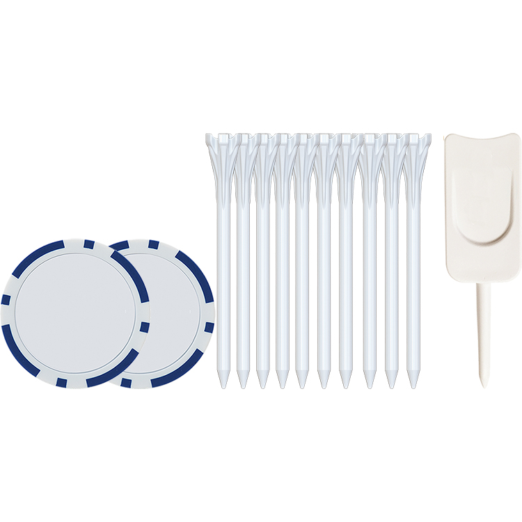 10 Flytee Tees 3-1/4", 2 Poker Chips, Single Prong Plastic Divot Tool 5