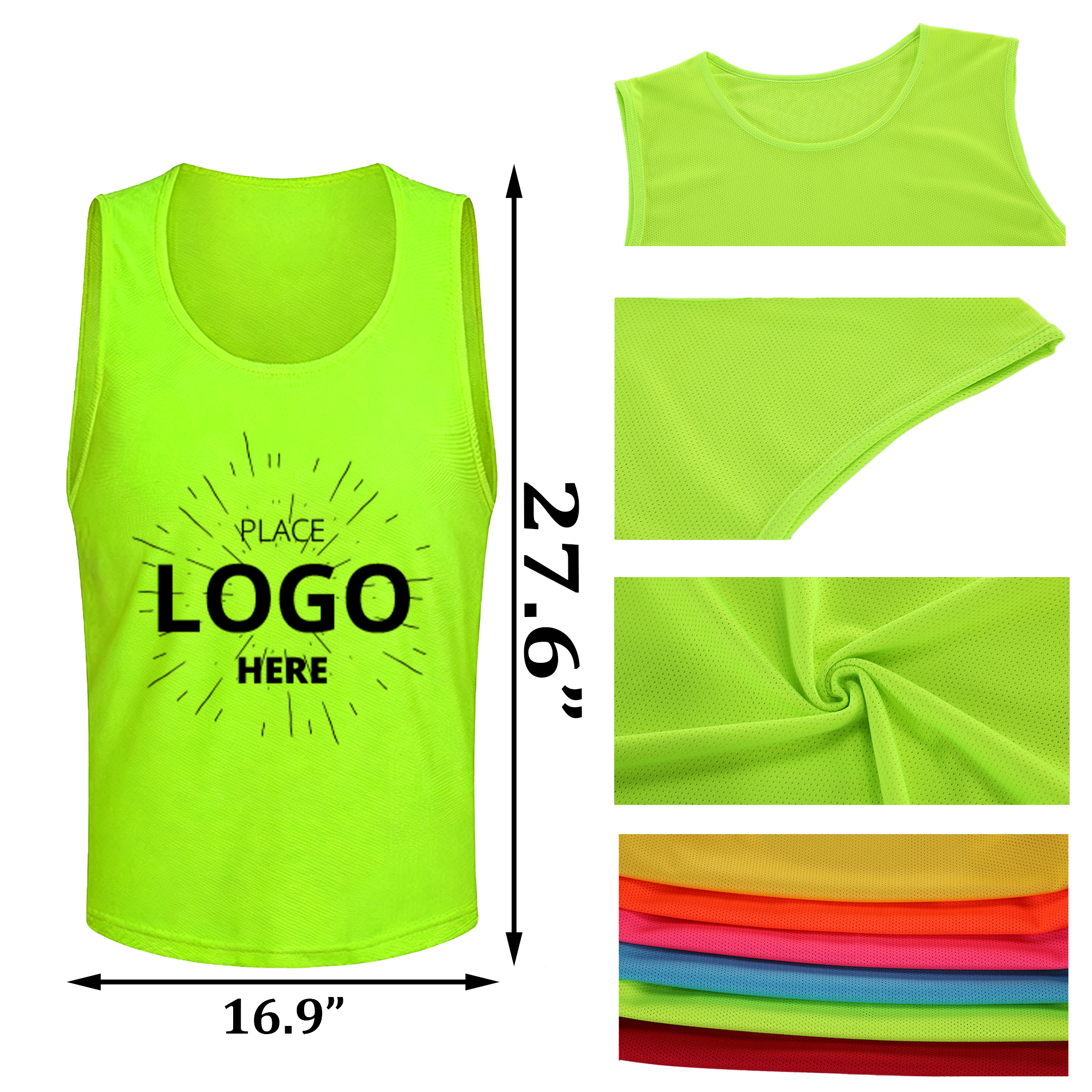 Tank Tops Lightweight Breathable Crewneck Pinnies Scrimmage Vests Soccer Pennies Sports 3
