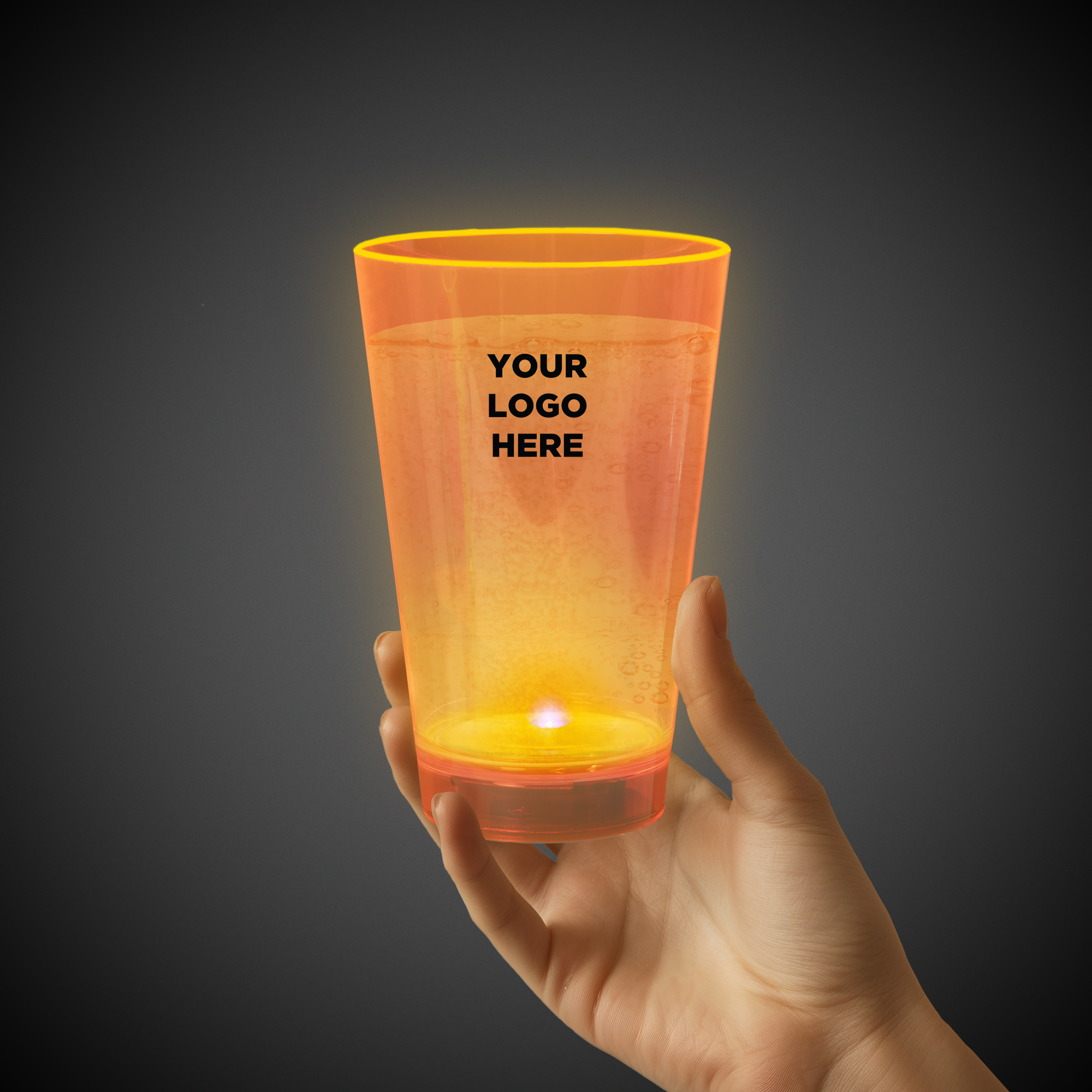 Orange 12oz. Neon Plastic LED Tumbler(Pad Printed)