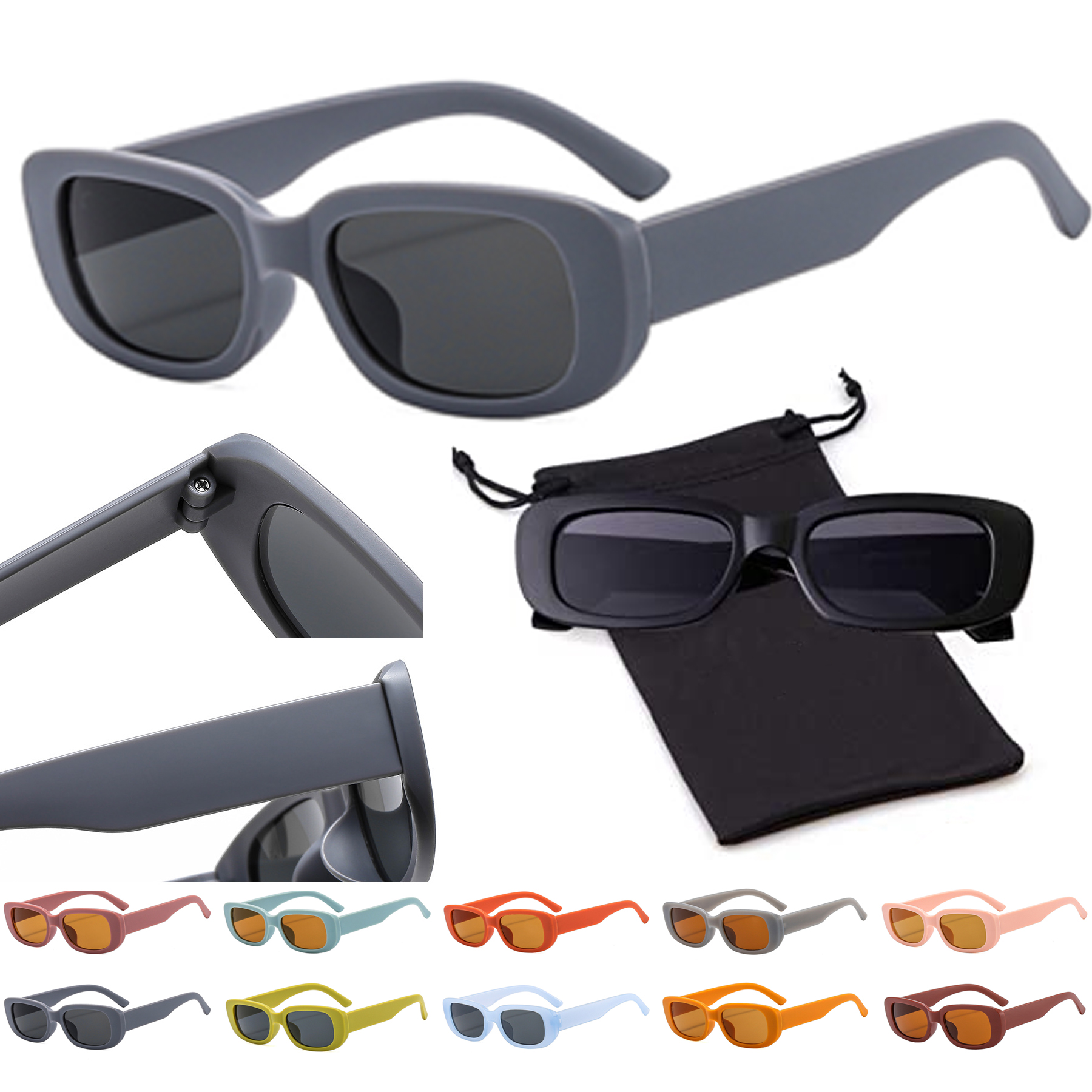 Retro Rectangle Sunglasses for Women 6