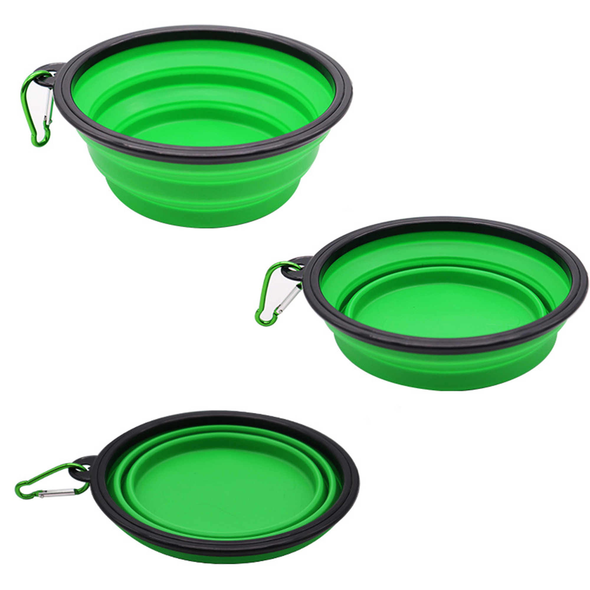Lightweight Foldable TPE Pet Bowl With Carabiner Clip 5
