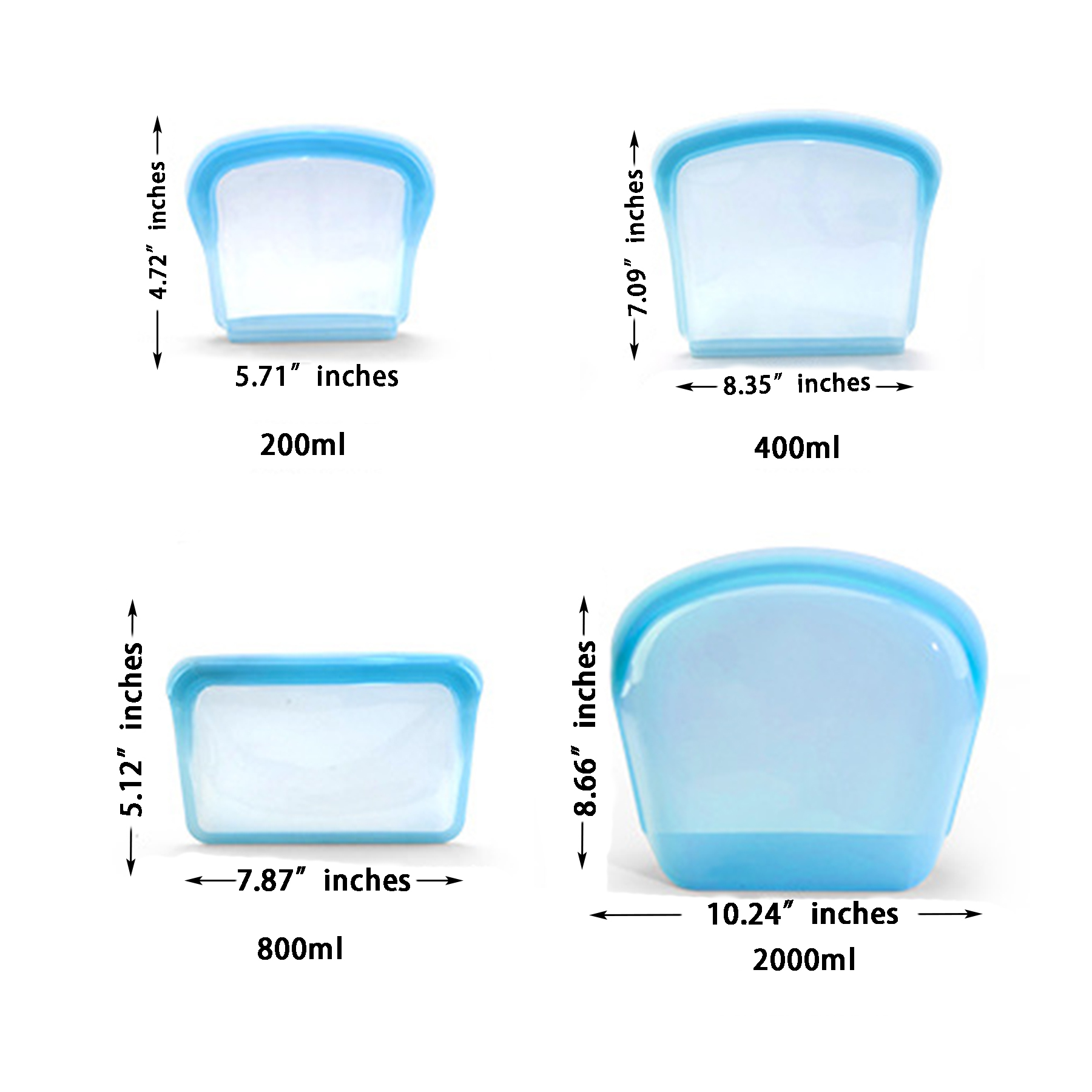  Silicone Reusable Food Storage Sandwich Bag 24