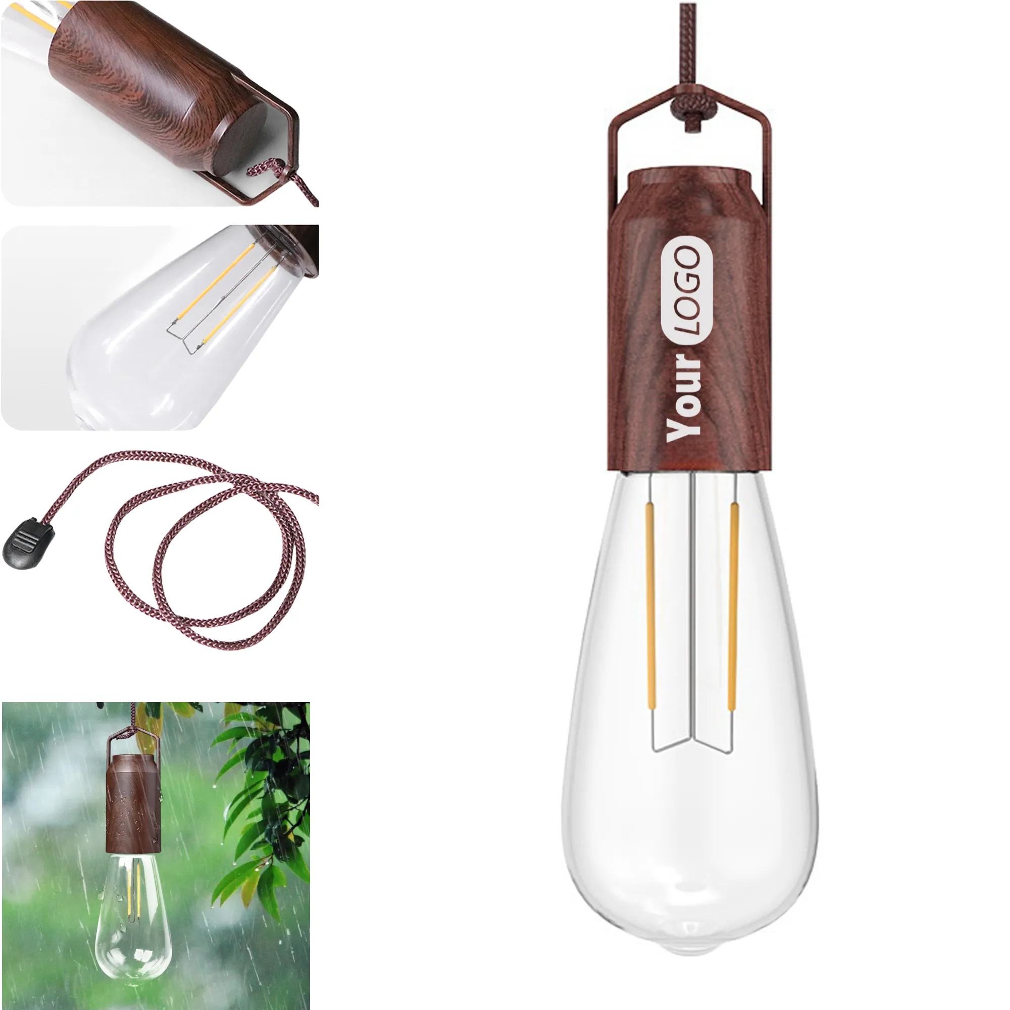 Vintage String Light Courtyard Cafe Charging Camping Tent 4
