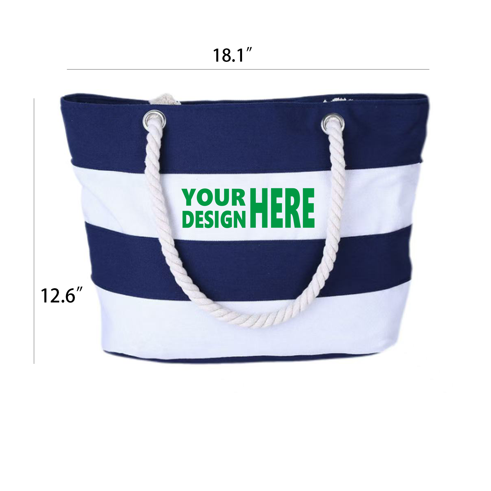 Striped Pattern Canvas Tote Bag, custom tote bag with logo imprint 5