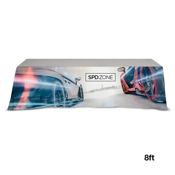 DisplaySplash 8' Table Throw 300D Poly for employee onboarding gifts