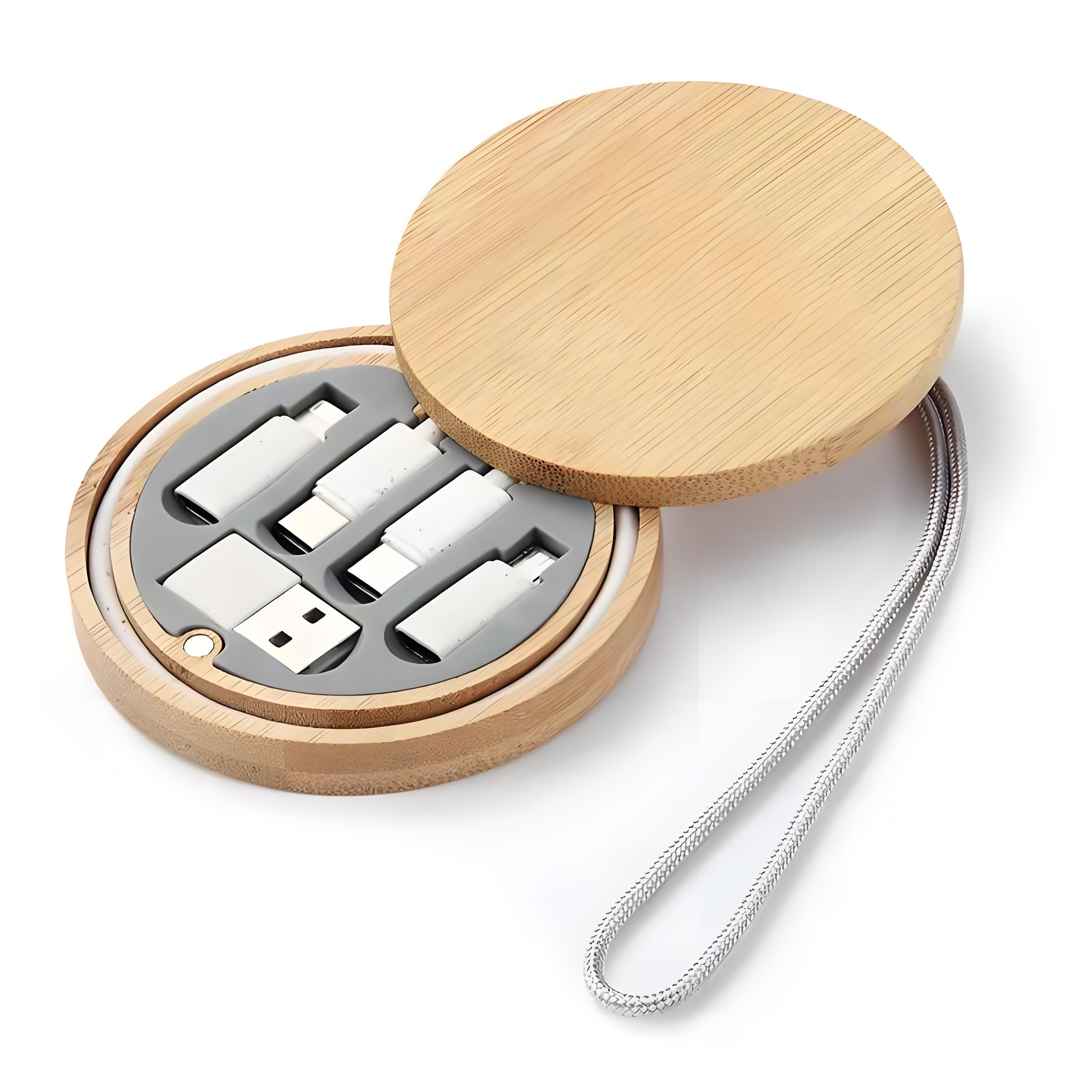 Wood Sustainable Bamboo Cable Organizer 10