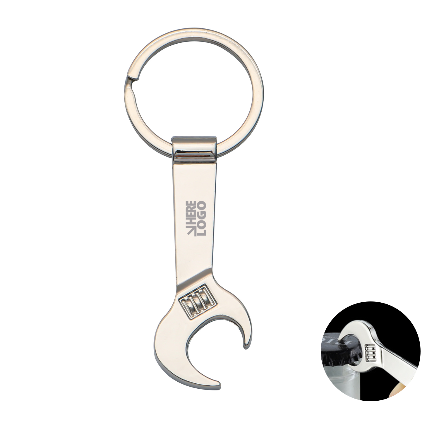 Stainless Steel Wrench Keychain with Opener 3