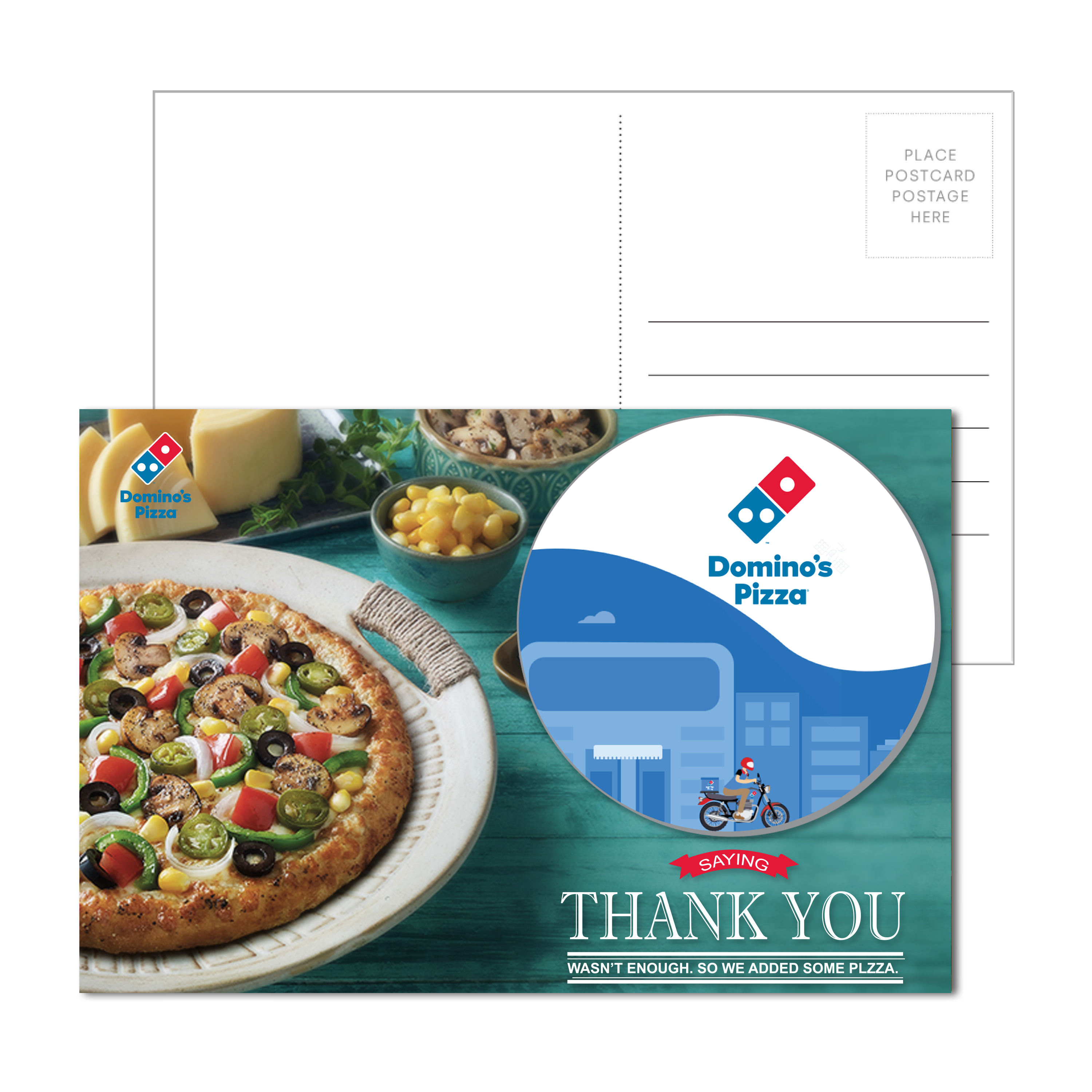 Post Card w/Full Color Round Cork Coaster