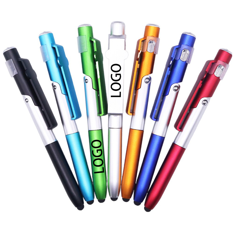 4In1 Multi-Function Phone Stand Stylus Ballpoint Pen W/ Light