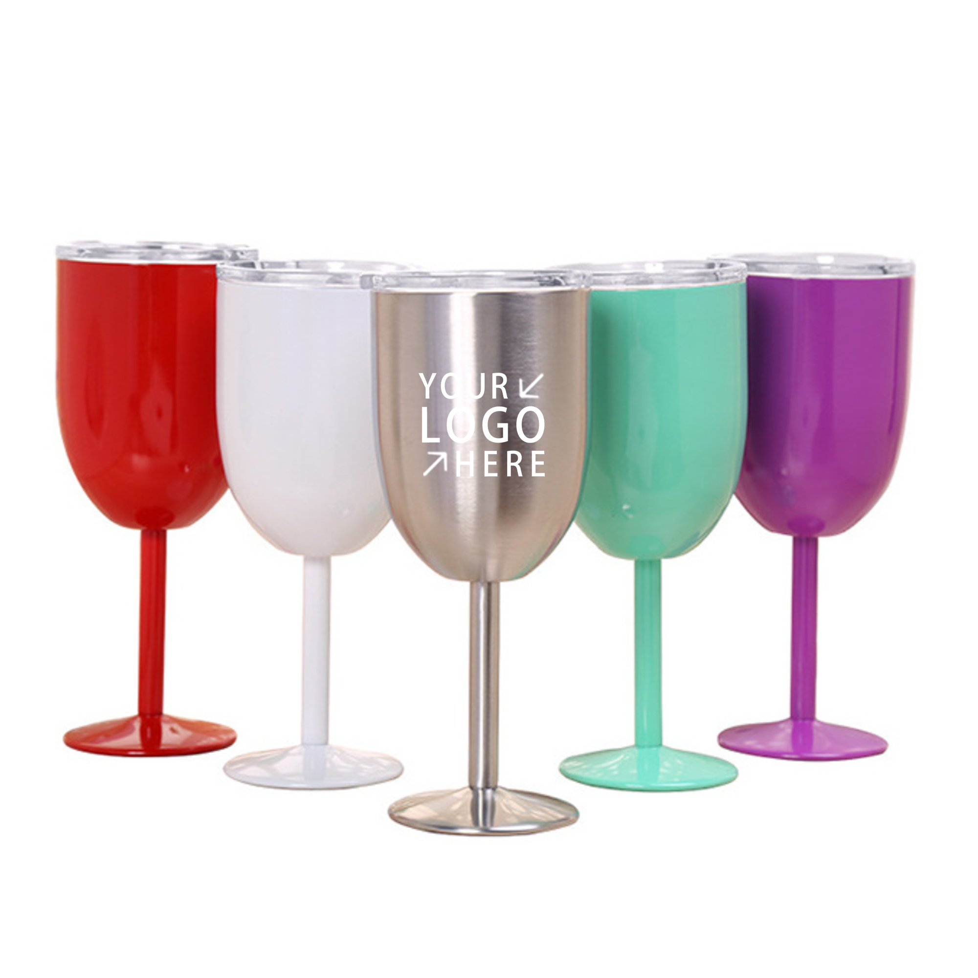 10oz Insulated Stainless Steel Wine Glasses with Lid 3