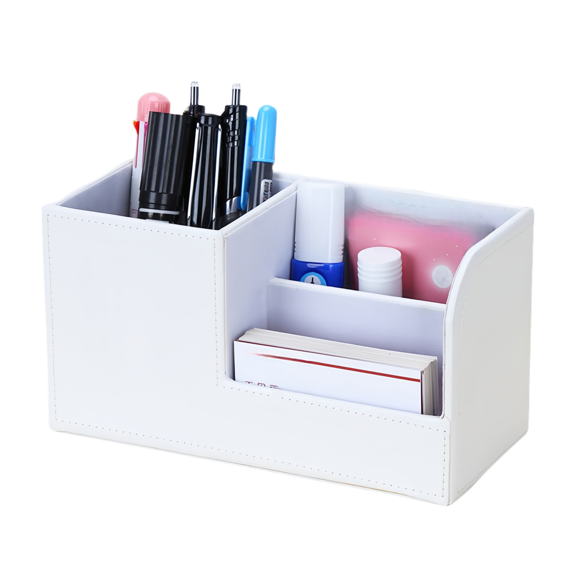 Multi-Compartment PU Leather Desk Organizer 5