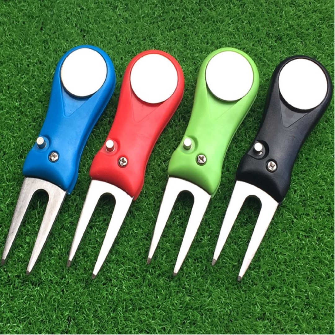 Golf Divot Repair Tool Foldable Stainless Steel Switchblade