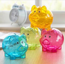 Mini Clear Piggy Coin Money Bank