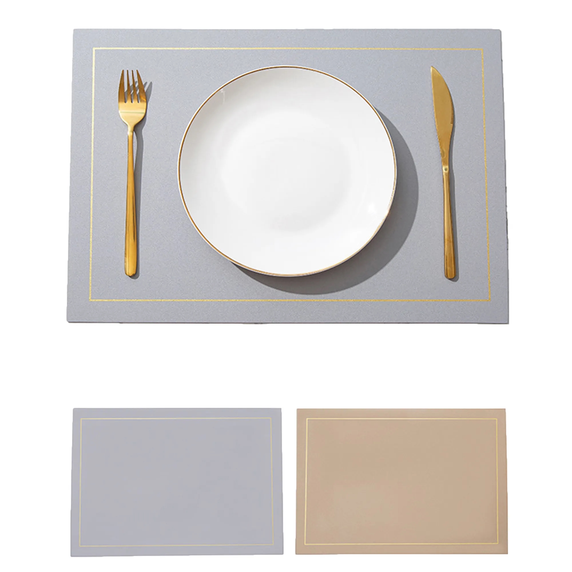 Square Leather Dining Mat 28