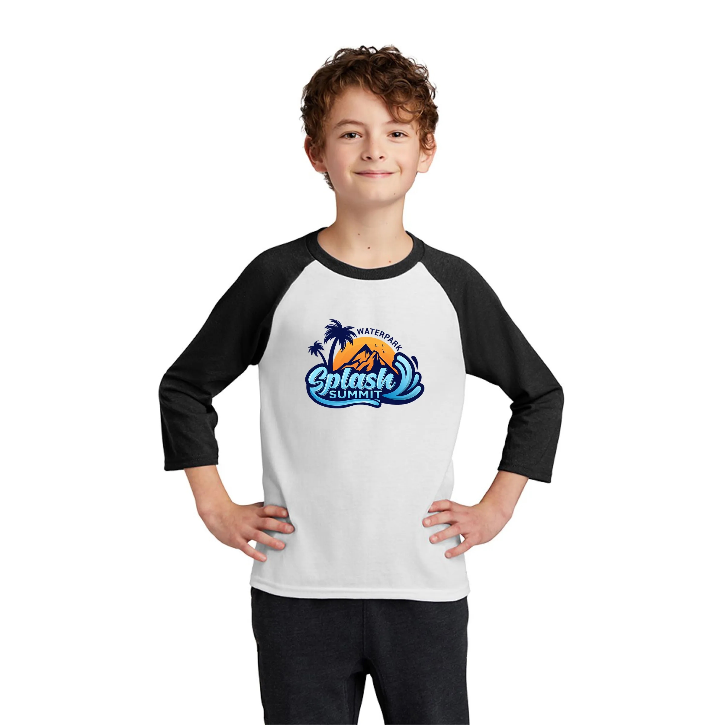 PORT & COMPANY(R) YOUTH CORE BLEND 3/4-SLEEVE RAGLAN TEE 3