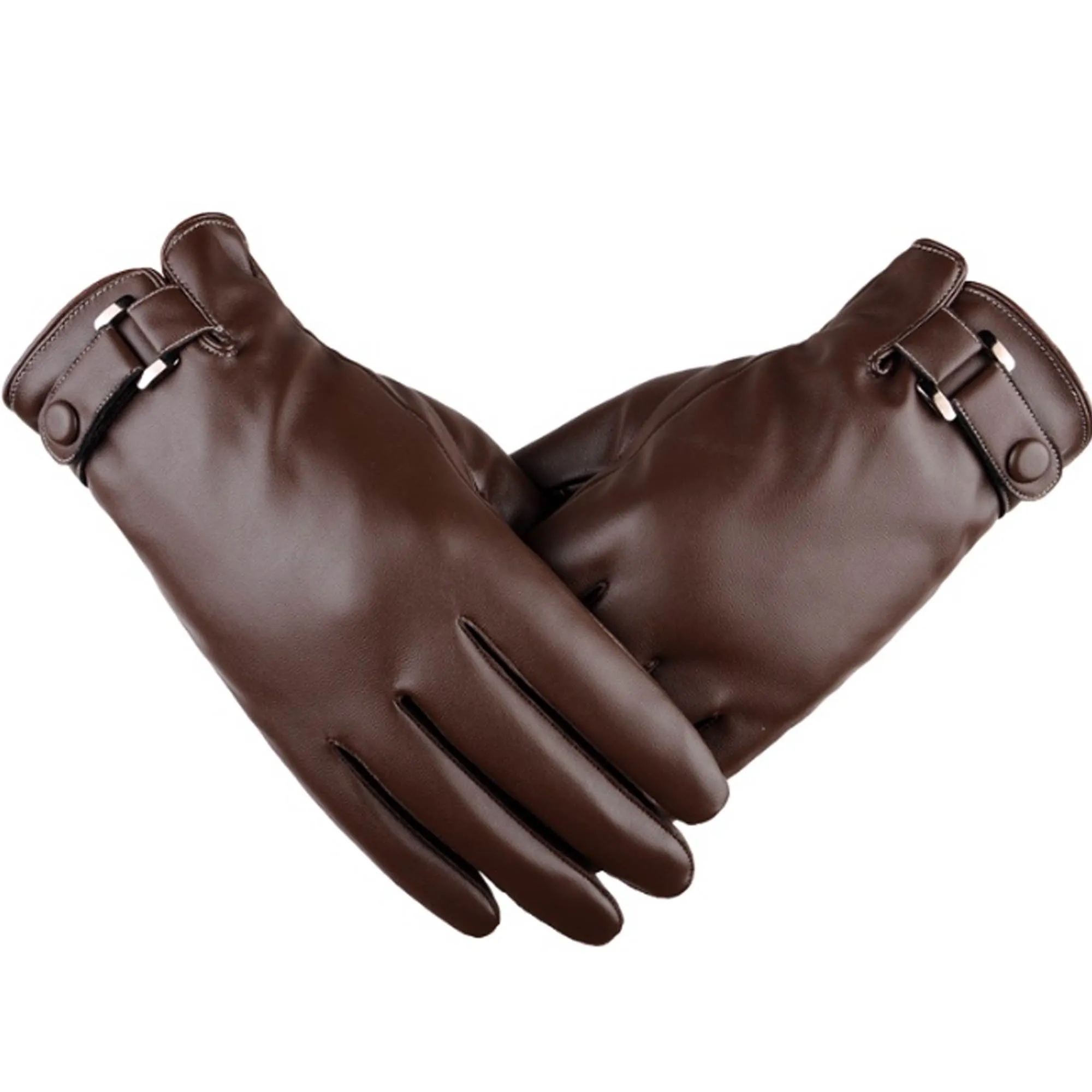 Touchscreen-Compatible PU Leather Gloves 12