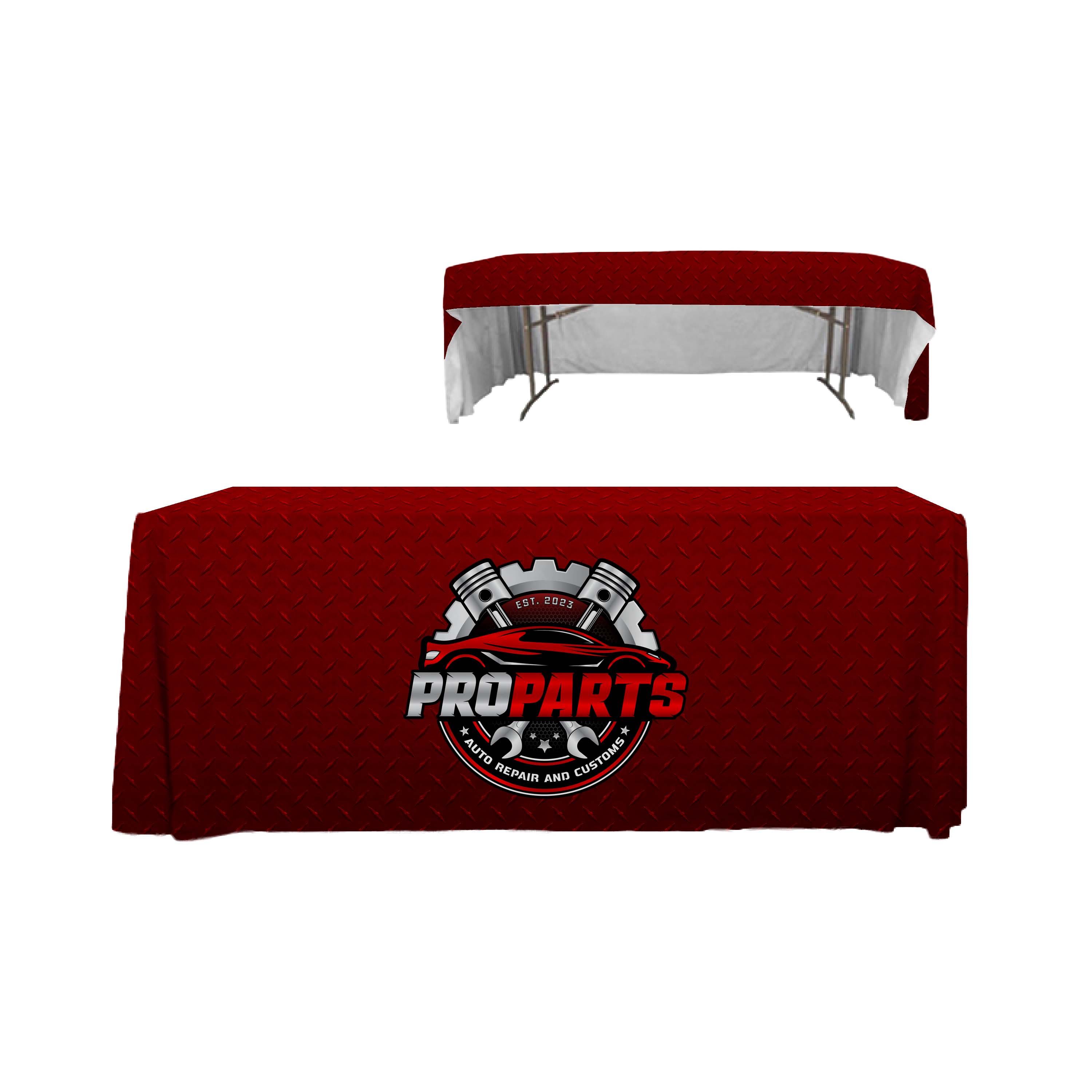 6' 3 Sided PolyPoplin Table Cover (Dye Sub Full Cloth)