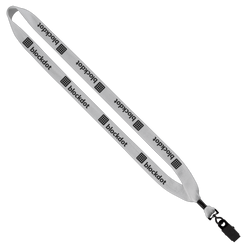 3/4" Cotton Lanyard with Metal Crimp & Bulldog Clip