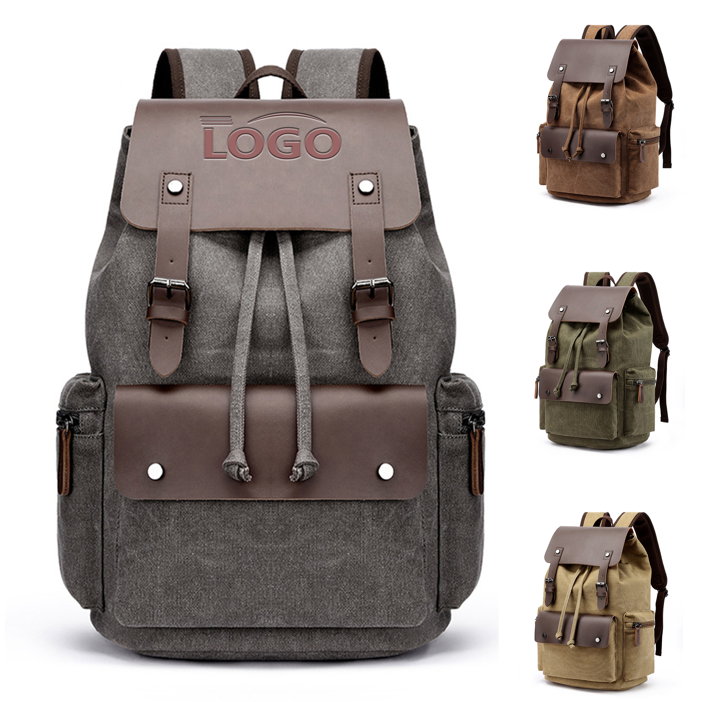 Customizable Canvas Laptop Backpack for Men