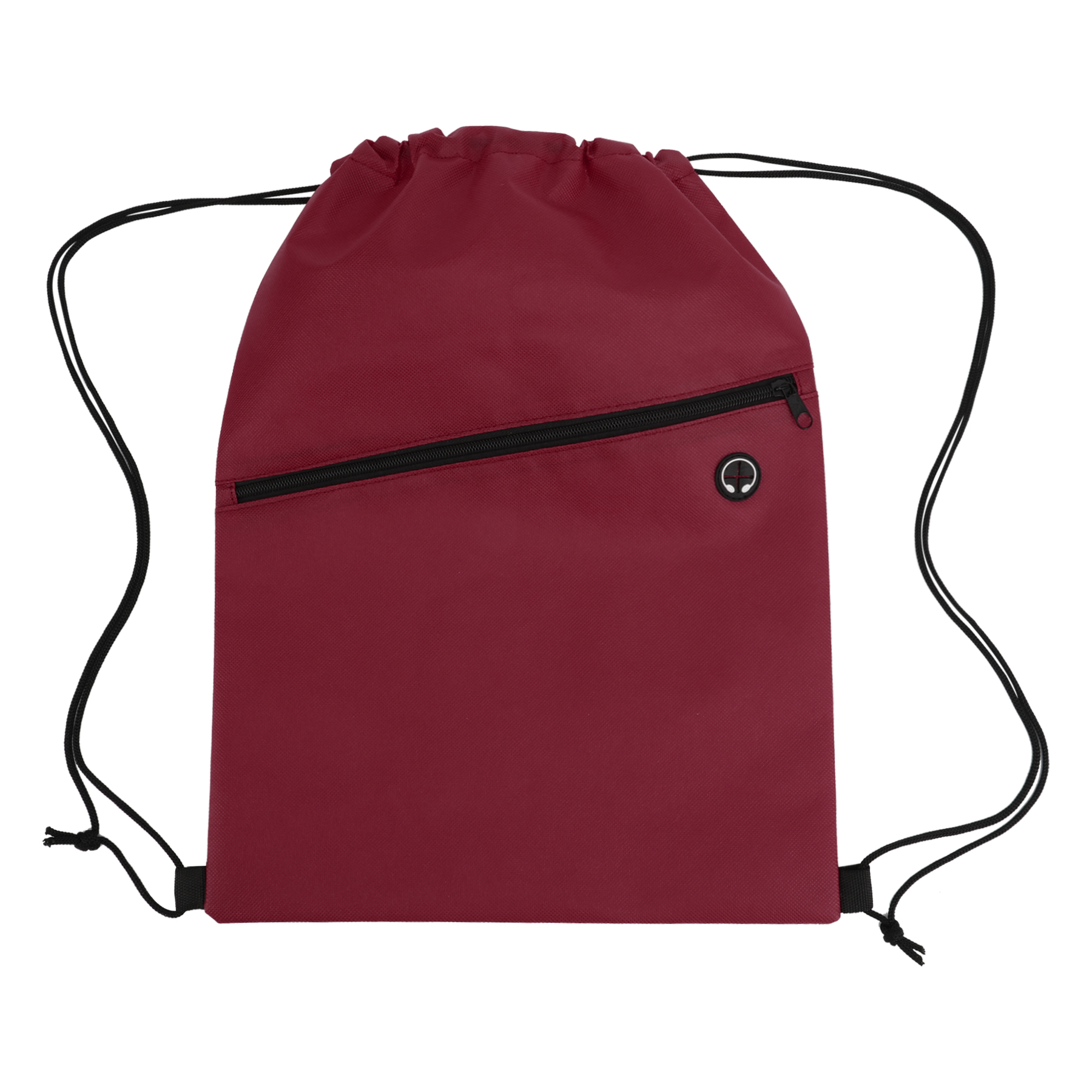 Non-Woven Sports Drawstring Bag with Front Zipper 37