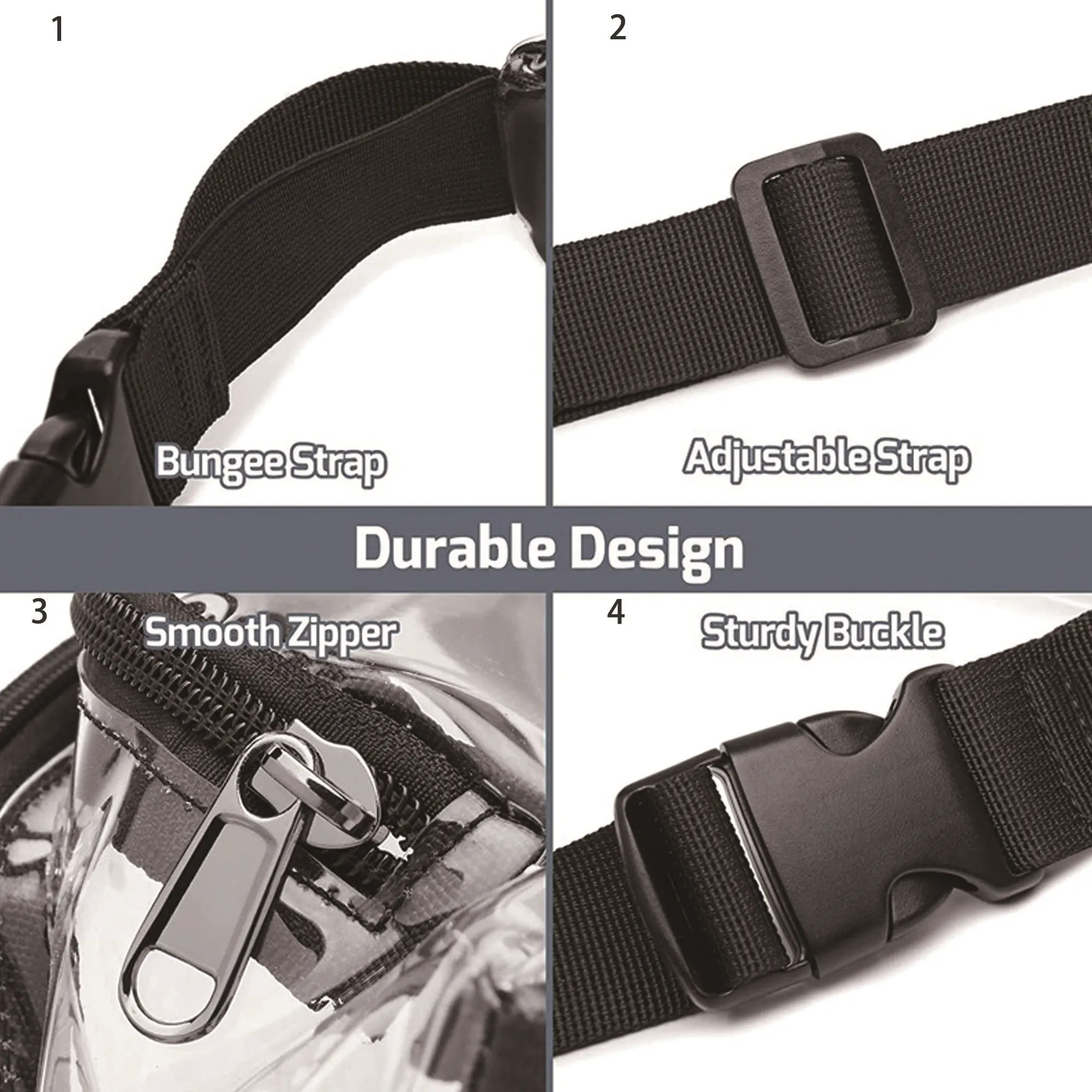 Clear PVC Waist Bag Stadium Approved Fanny Pack 9