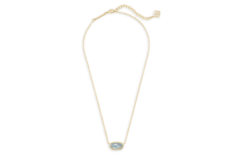 Kendra Scott Elisa Gold Pendant Necklace in Light Blue Illusion 4